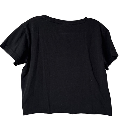 NWOT Black Crop Tee with Elvis Rhinestone Pink Cadillac, Large - Picture 2 of 8